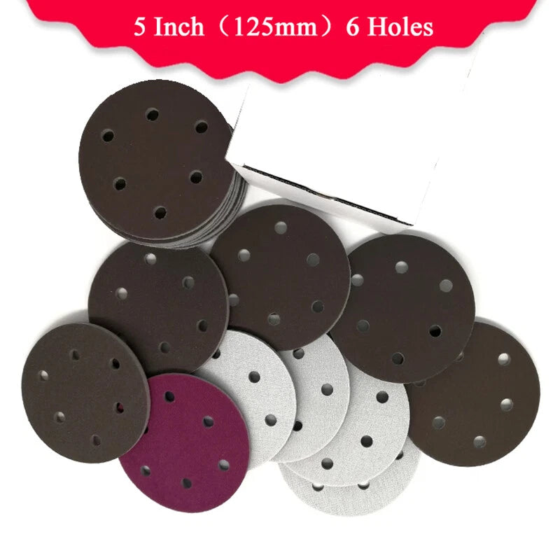5" 125mm Sponge Red Sandpaper Wet & Dry Polishing Sanding Paper 300P-3000P