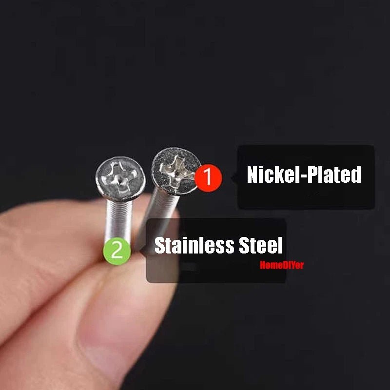 M3 Phillips Flat Head Machine Screws Stainless Steel & Nickel - Plated 5–35mm - HomeDIYer