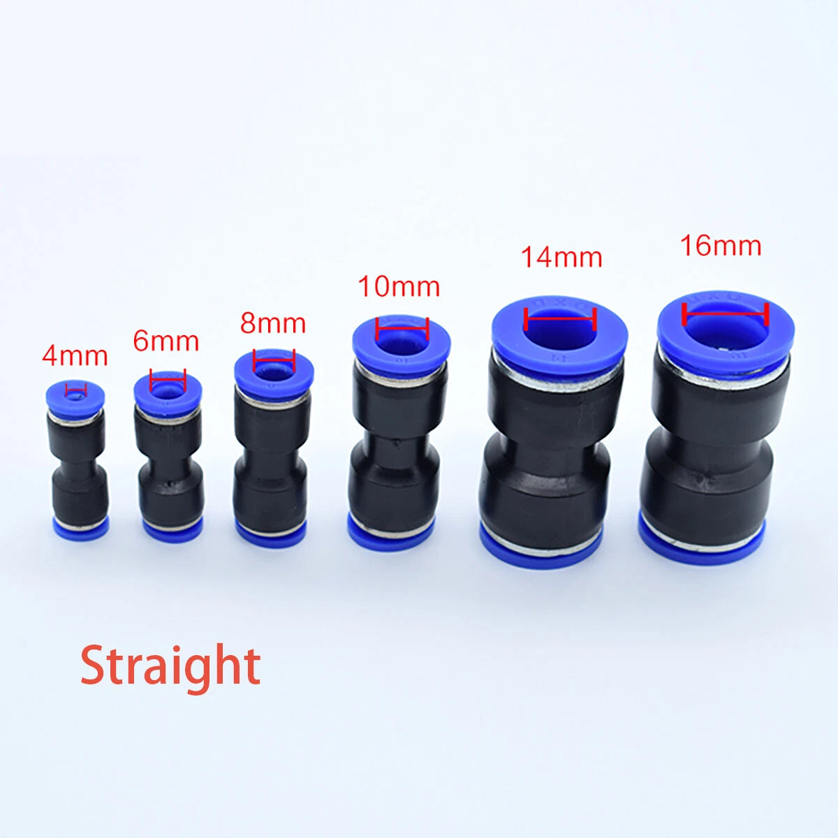 Push-In Hose Fittings — Straight, T-Shape, X-Shape & Reducing Connectors (4mm–16mm)