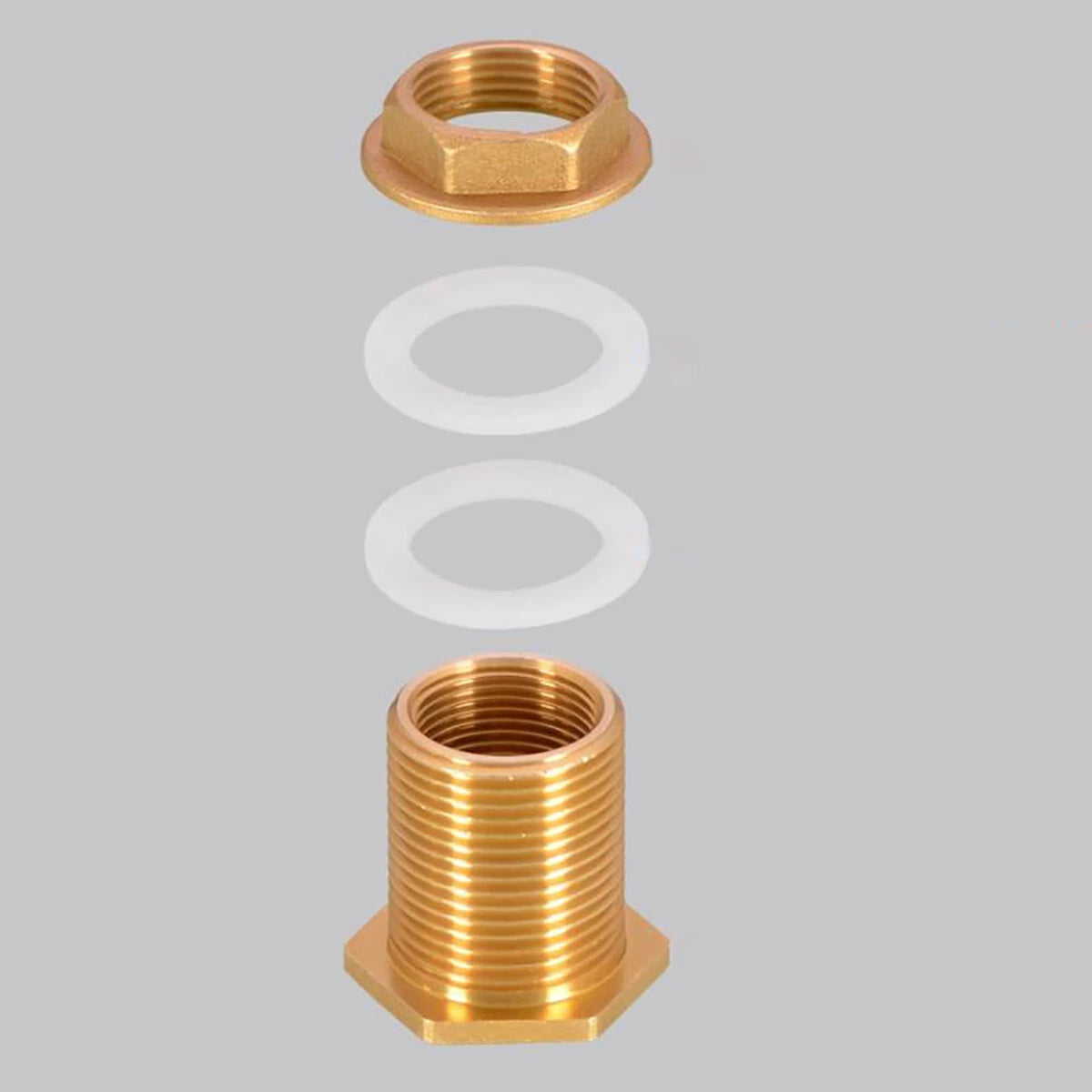 Brass Reducing Pipe Fitting Male to Female Threaded Connector — 1/2" to 2" for Water Tank, Pool & Fish Tank