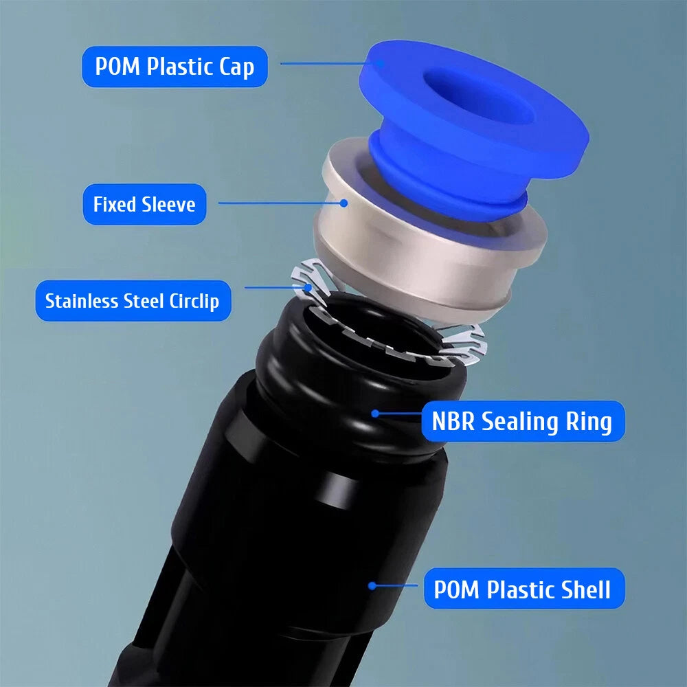 Pneumatic Y-Piece Male Stud Push-Fit Fittings Hose Inline Airline Connector