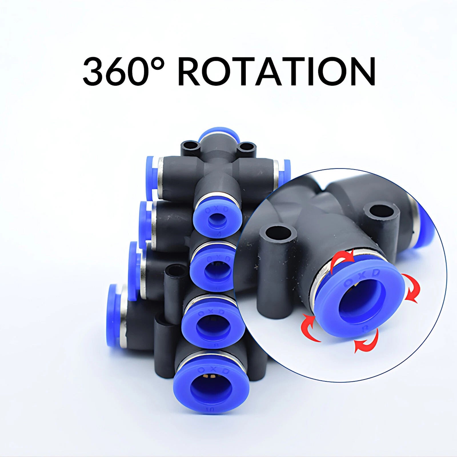 Nylon Pneumatic 4-Way Junction Push-Fit Connector | PZA Air Line Fitting