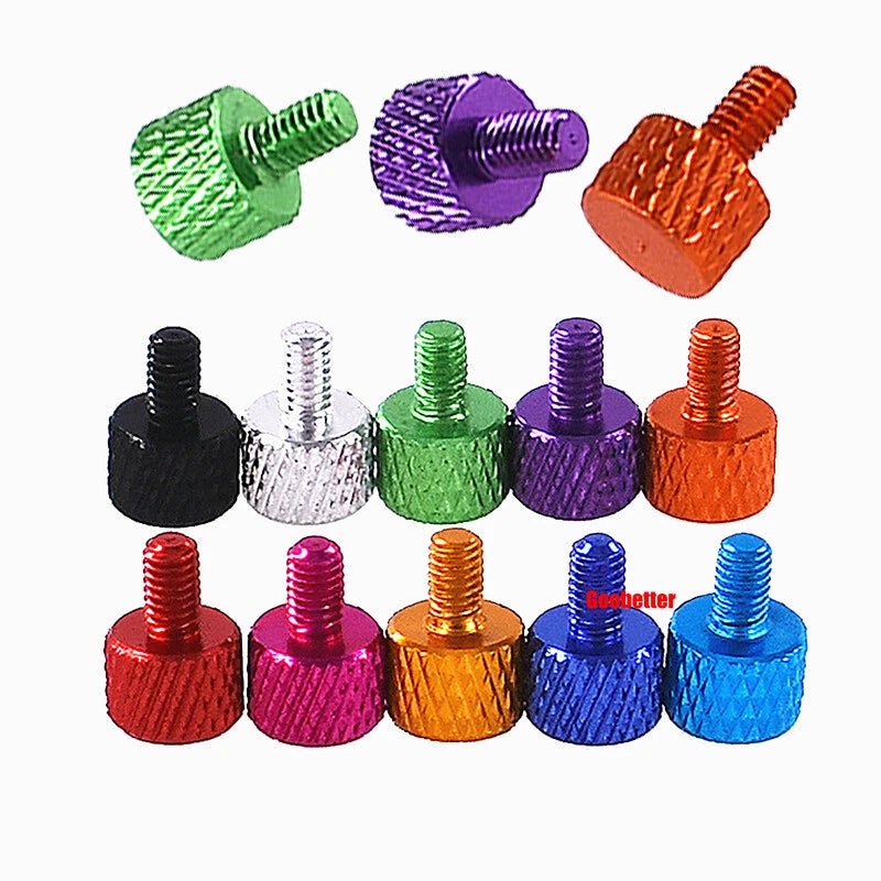 M3×5mm Flat Head Color Knurled Thumb Screws – Aluminum Hand Tighten Grip Knob Bolt (10 Colors) - HomeDIYer