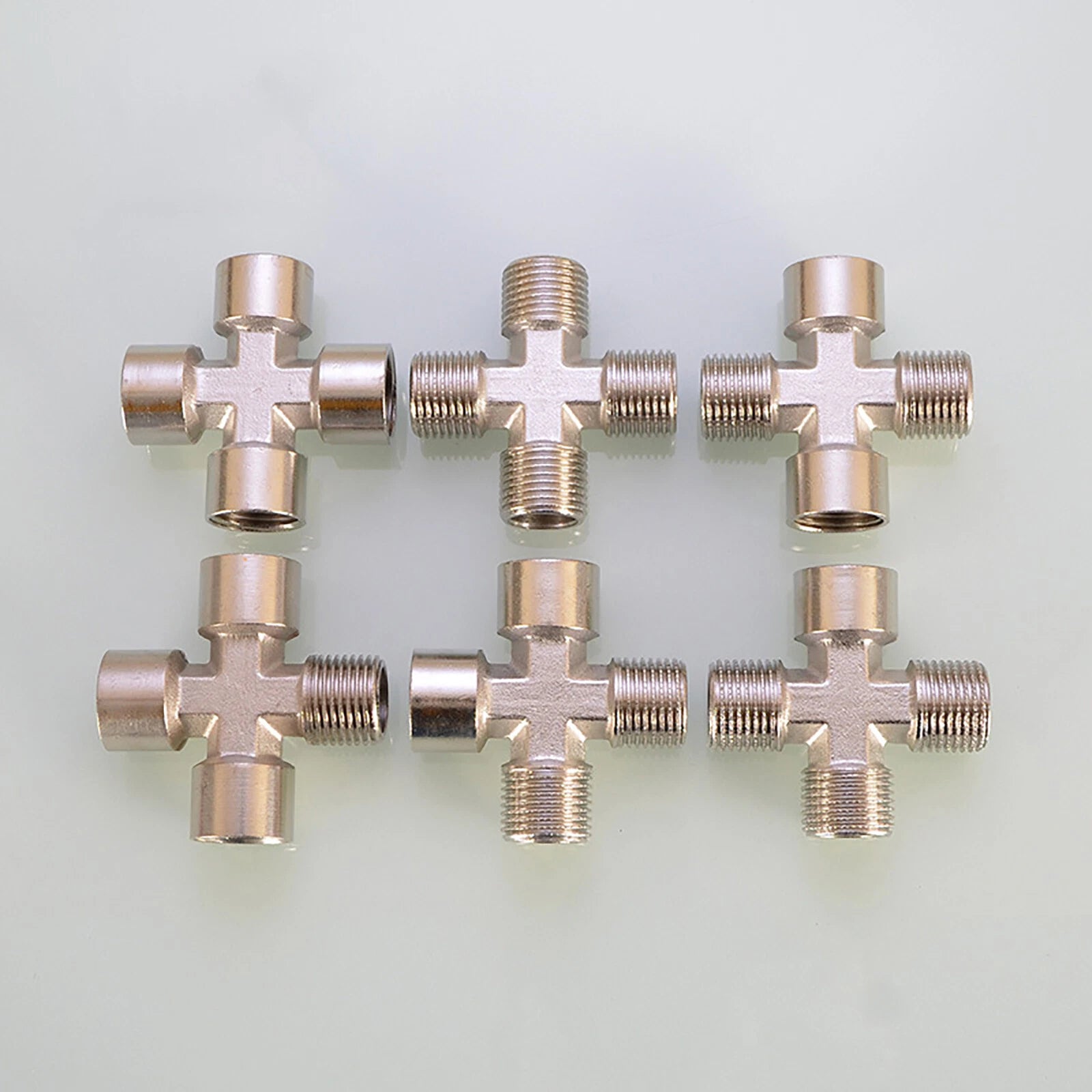 BSP 4-Way Cross Brass Pipe Fitting | 1/2" & 3/4" | Male & Female Thread Configurations