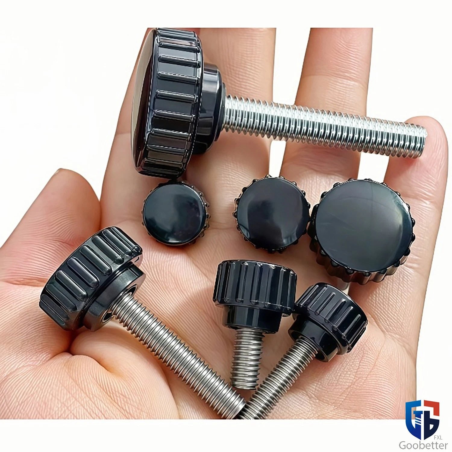 Knurled Thumb Screws with Round Plastic Handle — M3 M4 M5 M6 M8 M10 Clamping Knob Bolts