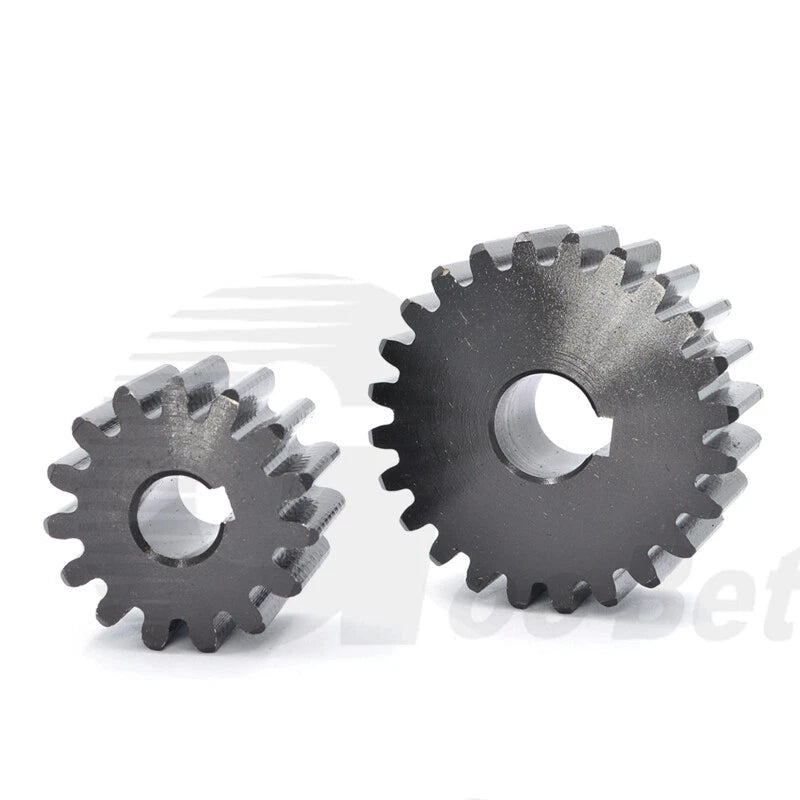 Spur Gear C45 Steel Black Oxided Module 2 Pinion 12-30 Tooth Keyway 10-32mm Flat