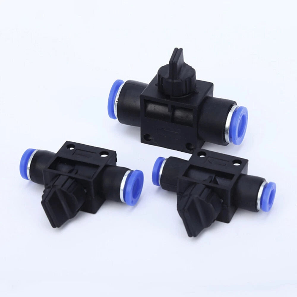 HVFF Pneumatic Hand Valve T-Joint 2-Way Push-In Hose Fitting