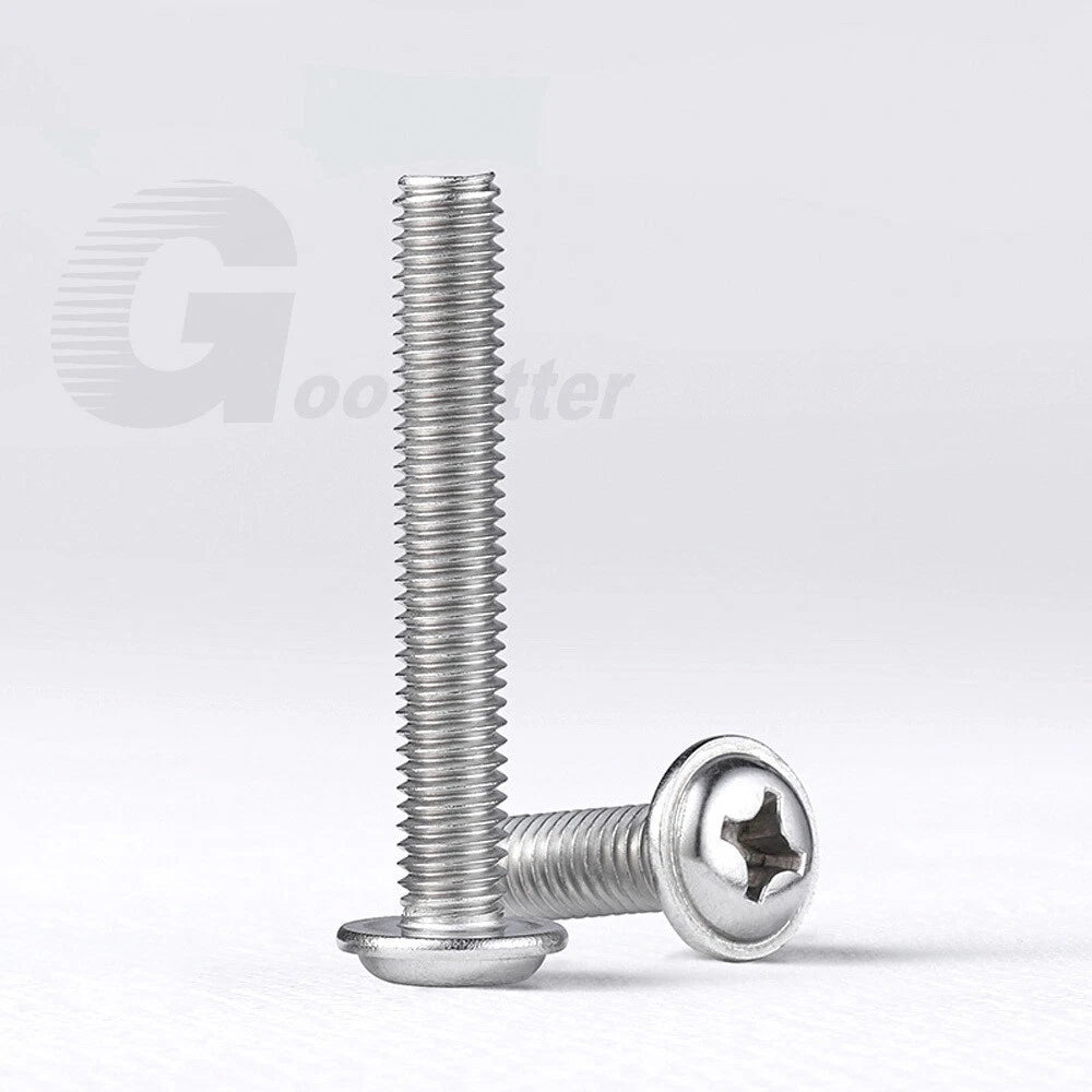 Flanged Phillips Pan Head Machine Screws – A2/A4 Stainless Steel, M1.4 to M6 (304/316)