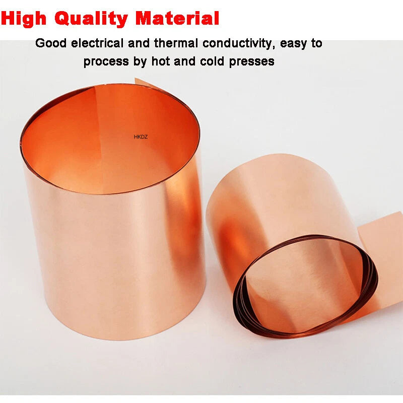 99.9% Pure T2 Copper Roll Metal Sheet Foil Plate Strip Thick 0.05mm/0.1mm-1mm