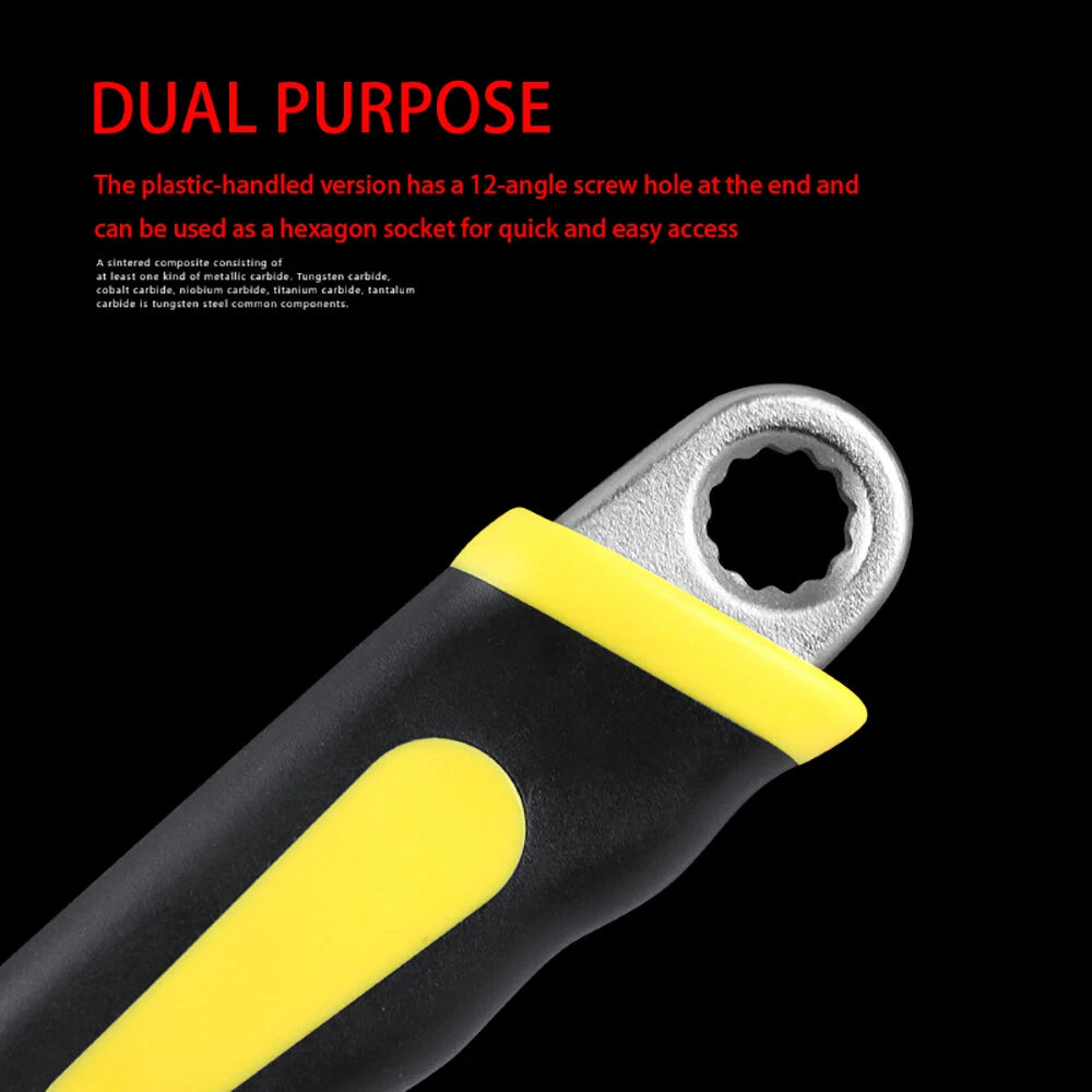 2 In 1 Heavy Duty Wide Jaw Adjustable Pipe Wrench Spanner Electroplating Steel