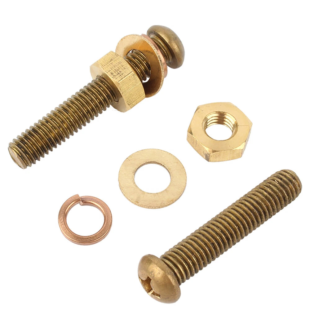 Brass Pan Head Phillips Machine Screws with Nuts & Washers M3 M4 M5 M6 M8 — 4mm to 60mm, Packs of 1–50