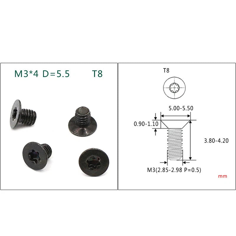 Torx Flat Head Machine Screws M1.6 M2 M2.5 M3 — T5 to T15, Multiple Finishes
