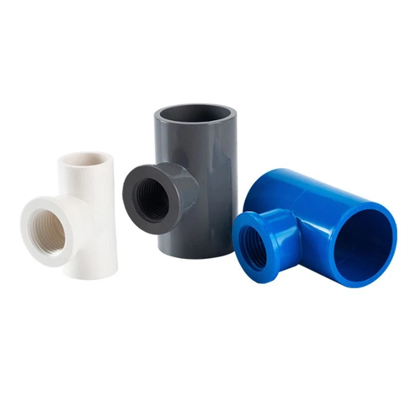 PVC Pipe Fittings Tee Socket 1 2" -2" BSP Threaded T Type Solvent Weld 3-Way