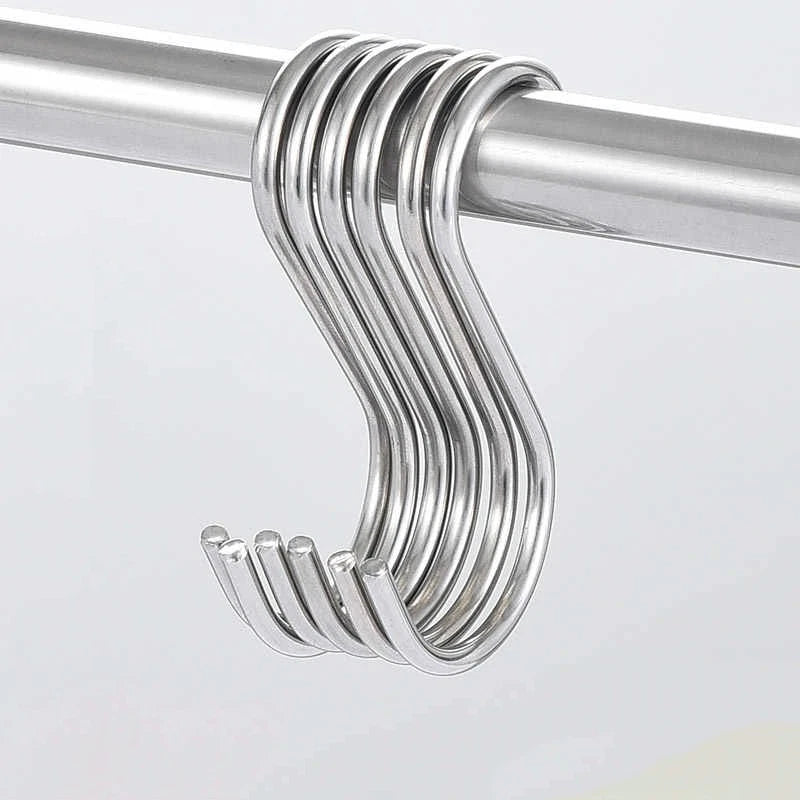 S-Hook Stainless Steel Metal S Shaped Hooks Clothes Hanger for Kitchen Bathroom