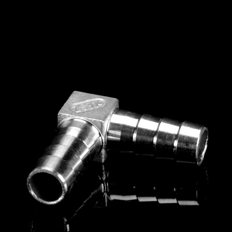 90° Elbow Barbed Tail Hose Connector Pipe Fitting Joiner 8-40mm Stainless Steel