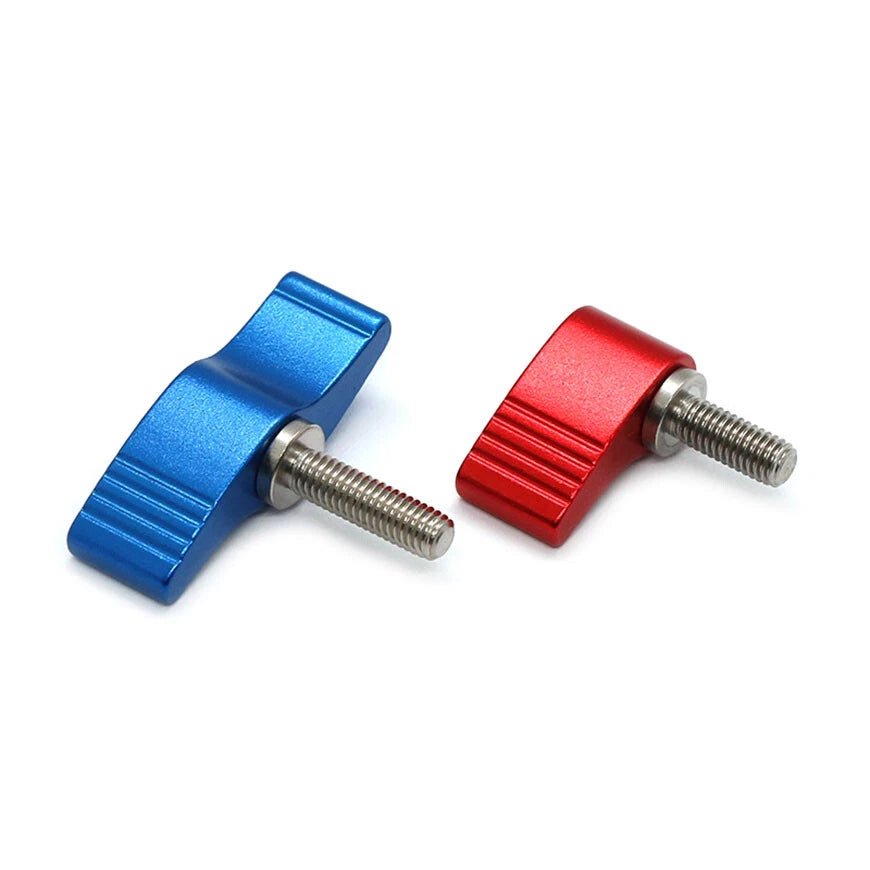 UNC 1/4" & 3/8" Thumb Screws – Single / Double Wing Hand Grip Bolts, Blue/Red/Black - HomeDIYer