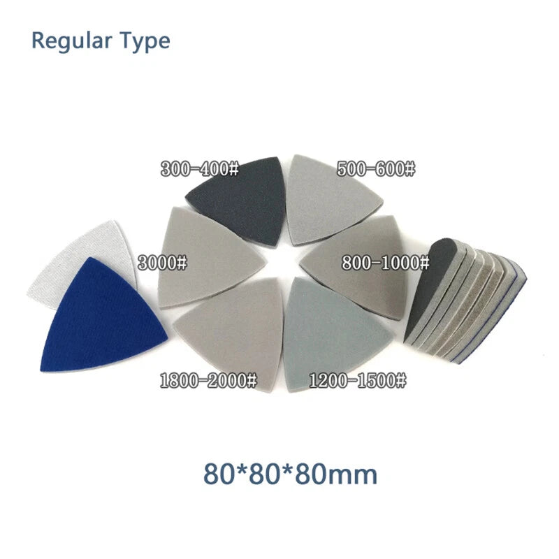 80*80*80mm Triangular Sponge Sandpaper Wet & dry Sanding Paper 300 -3000 grit