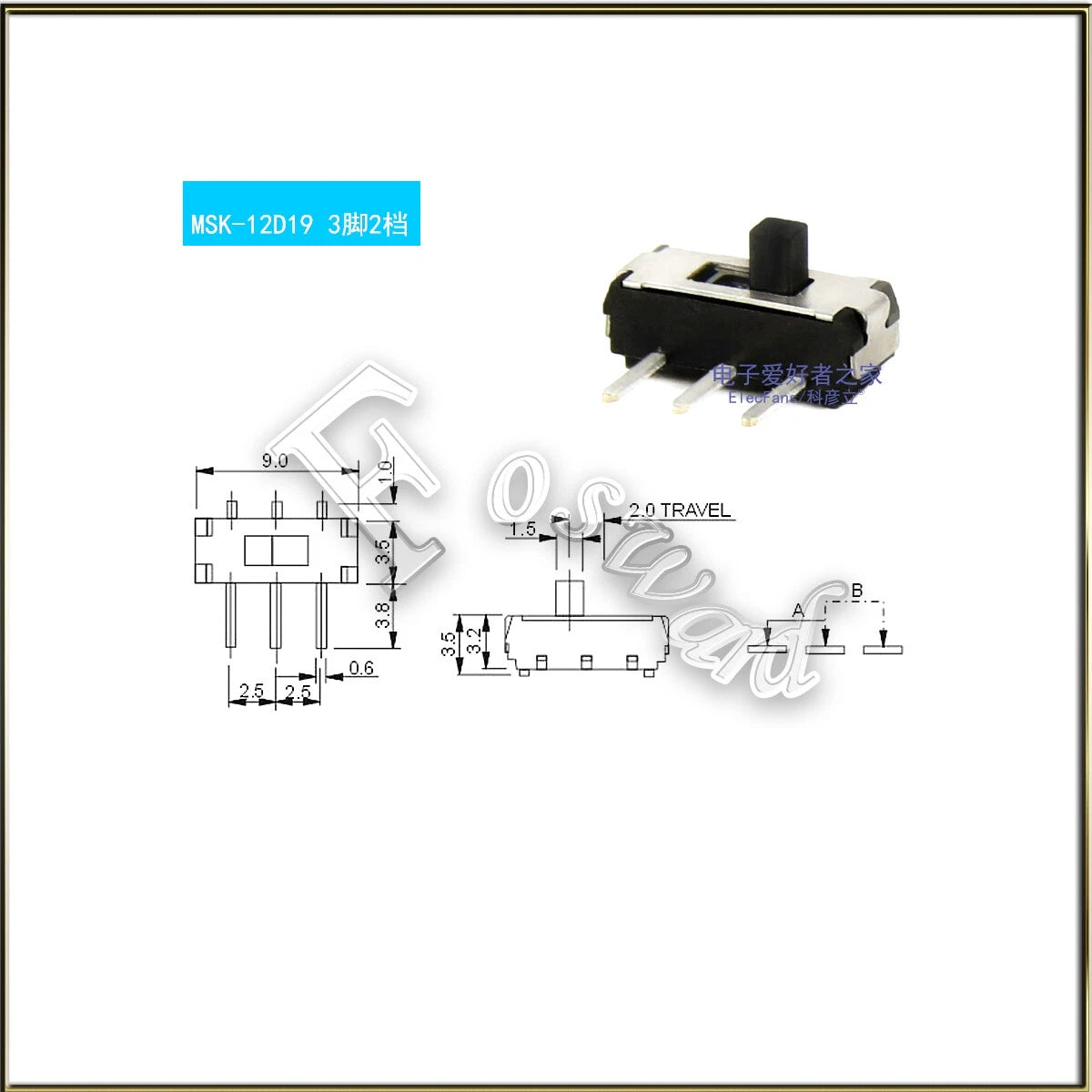 Mini Slide Switch SPDT 2/3-Position — 3/4/6 Pin PCB Micro Toggle Switch