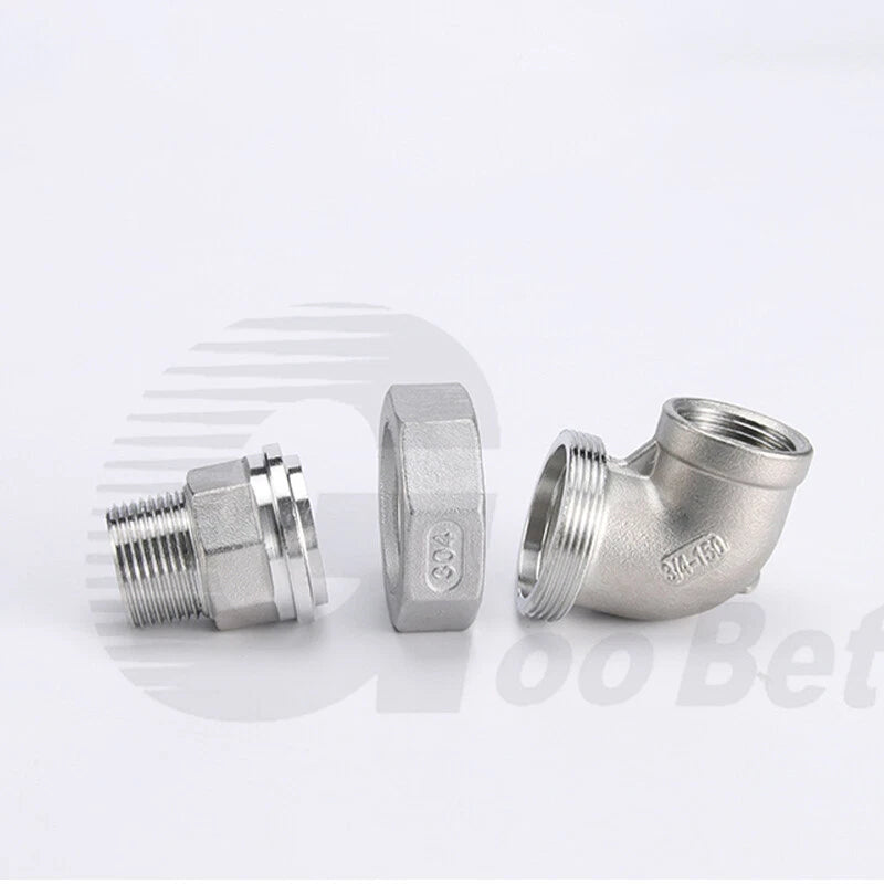 304 Stainless Steel 90° Union Elbow BSP 1/4"–2" Male Female Pipe Fitting Adapter