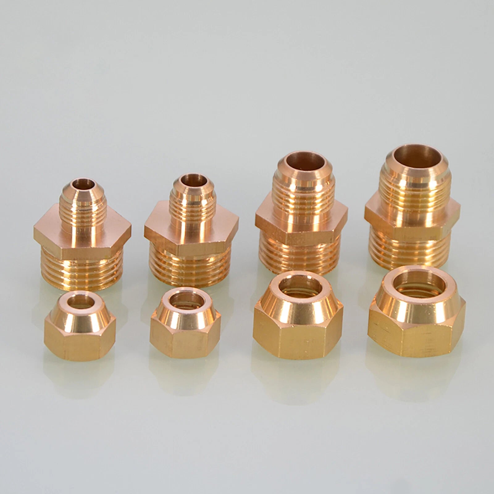 Brass Straight Flare Tube Connector Fittings — 1/8" to 1/2" × 6mm–12mm