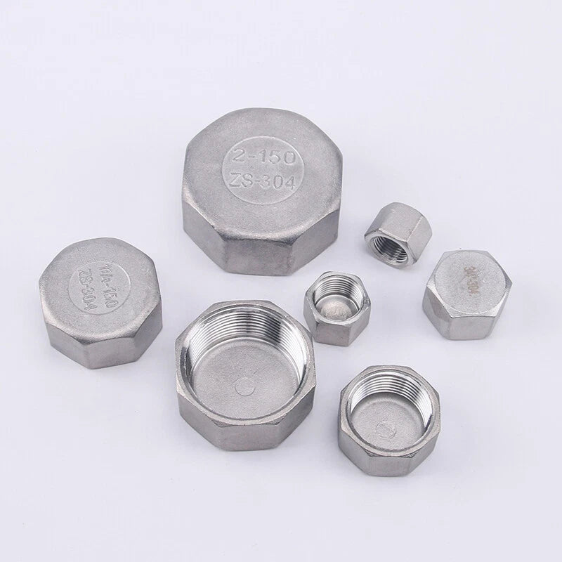 304 Stainless Steel BSP Hex End Cap Female Thread Pipe Fitting 150LB