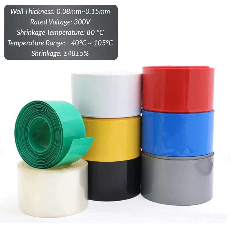 1M PVC Heat Shrink Tubing for RC Battery Pack — LiPo, NiMH, NiCd