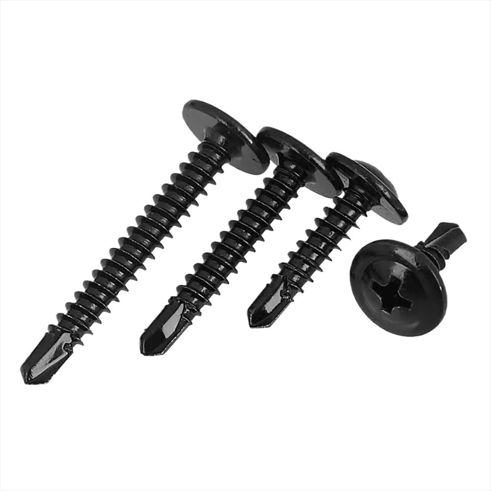 Black Self Drilling Wafer Head Screws Steel Self Tapping Screws for Metal Sheets