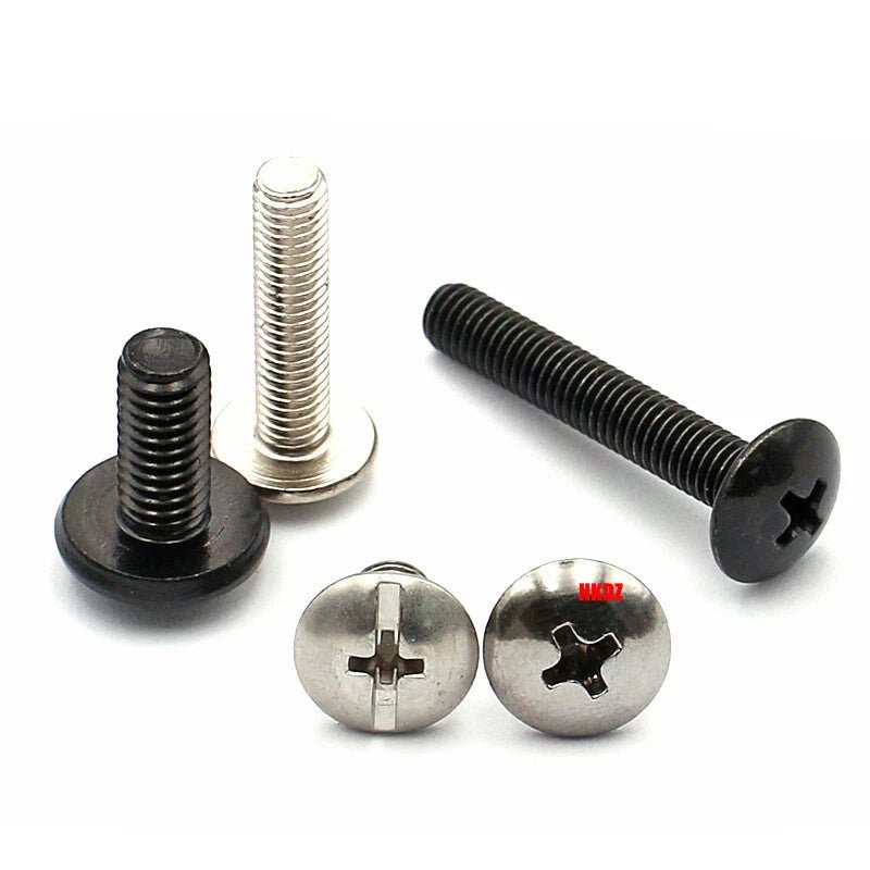 M2.3 M2.5 M3 Phillips Umbrella Head Machine Screws — Large Flat Head Bolts, Multiple Coatings - HomeDIYer