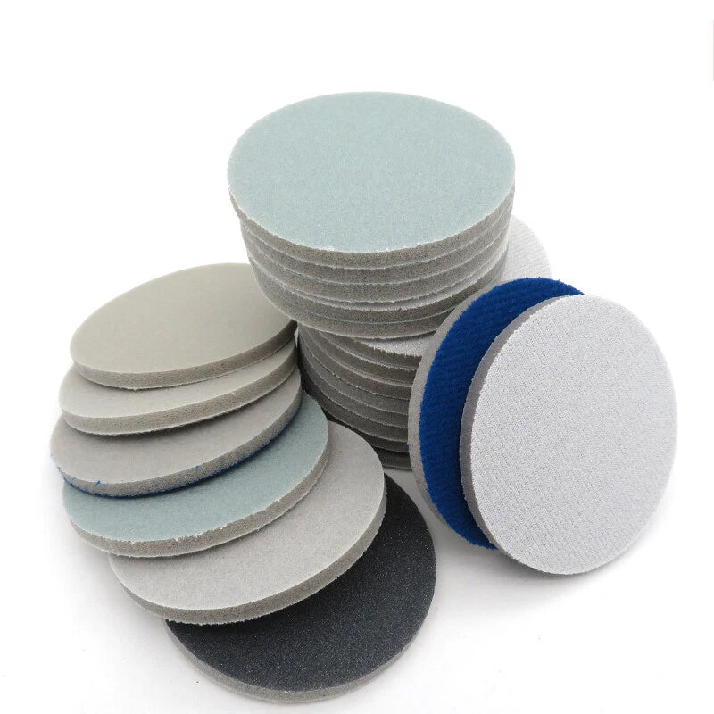 Sponge Abrasive Sanding Disc Sandpaper Hook Loop Polishing Pads 300 - 3000 Grit