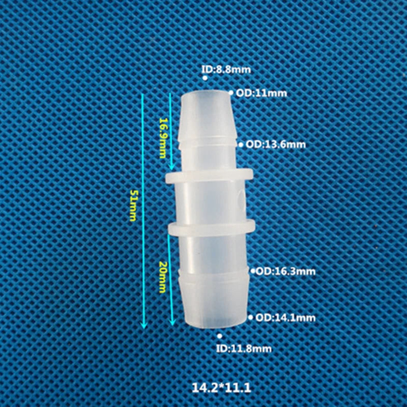 Straight Reducing Hose Barb Connector | 11.1mm–25mm to 3.9mm–20mm