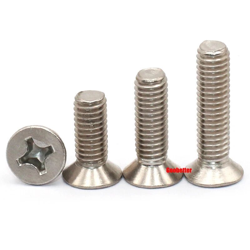 304 Stainless Steel Phillips Flat Head Machine Screws M1–M6 | Countersunk Bolts - HomeDIYer
