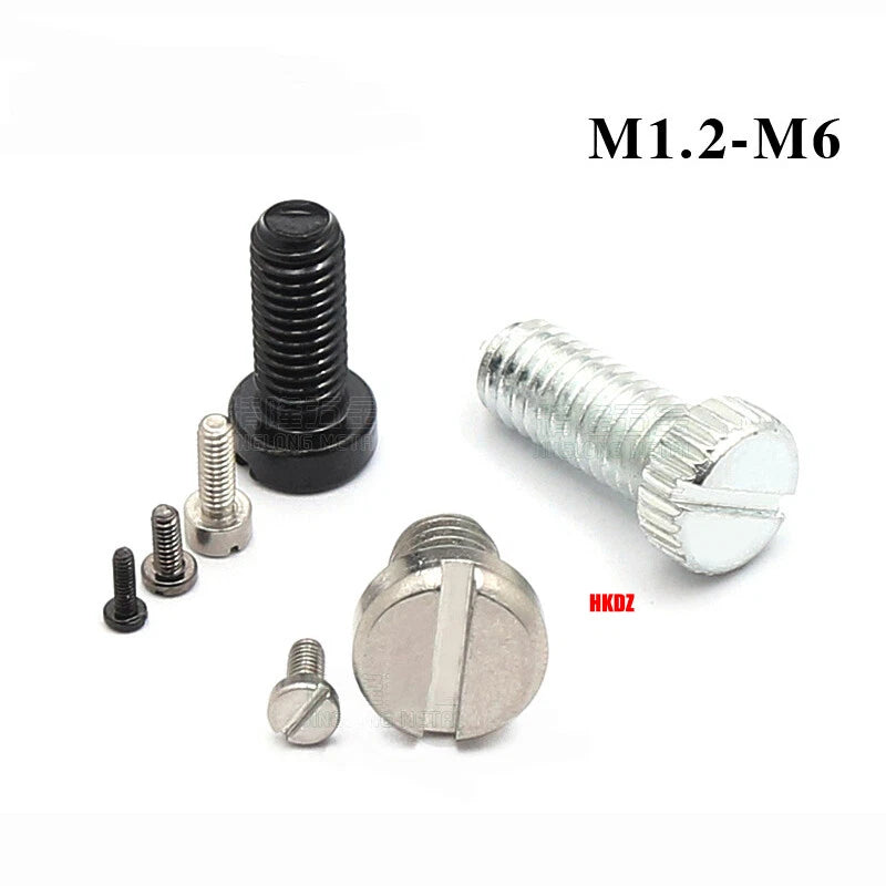 M1.2–M6 Slotted Cheese Head Machine Screws — Carbon Steel, Multiple Coatings
