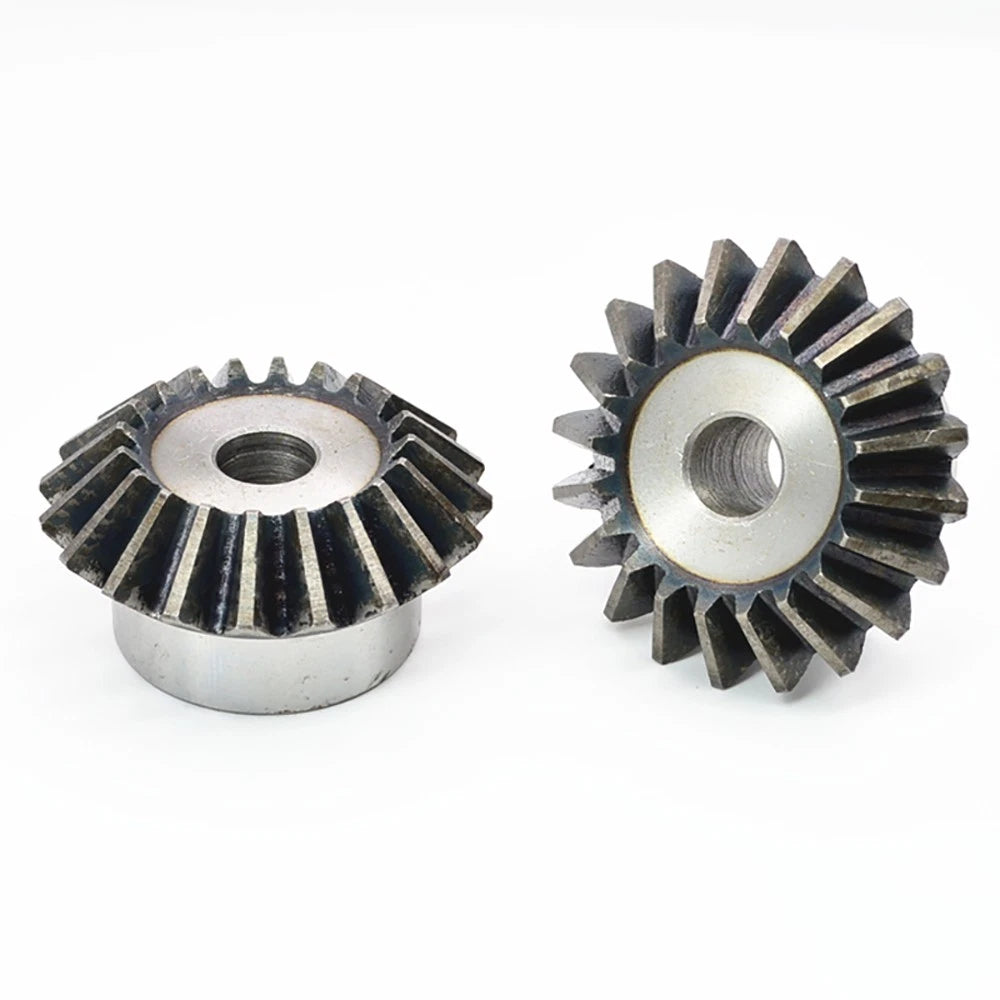 1M 1.5M 2M 3M Bevel Gear 15-40 Teeth 1:1 90° Meshing Angle 45# Steel Drive Gears