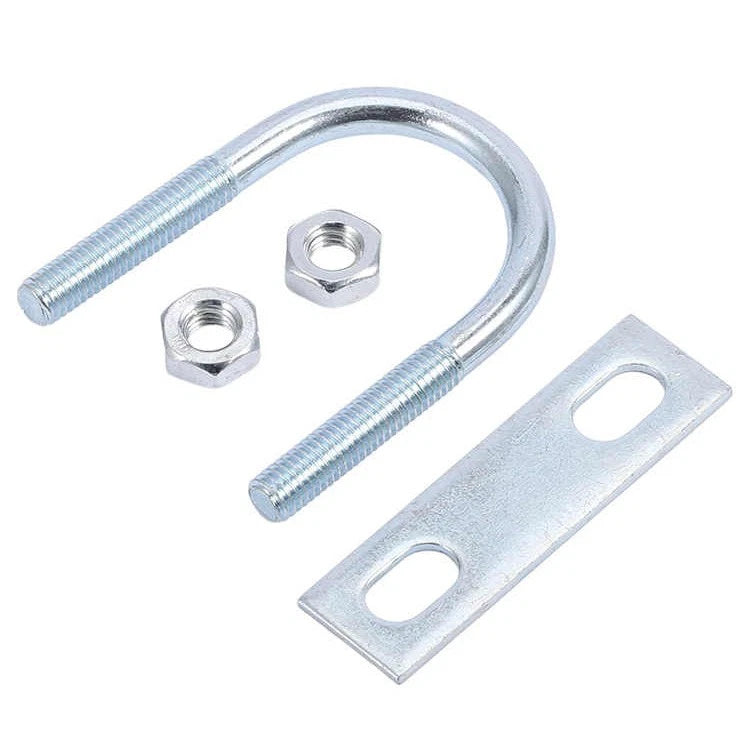 Round U-Bolts Sets Steel 16mm-219mm Inner Width M6 M8 M0 M12 with Nut, Plate