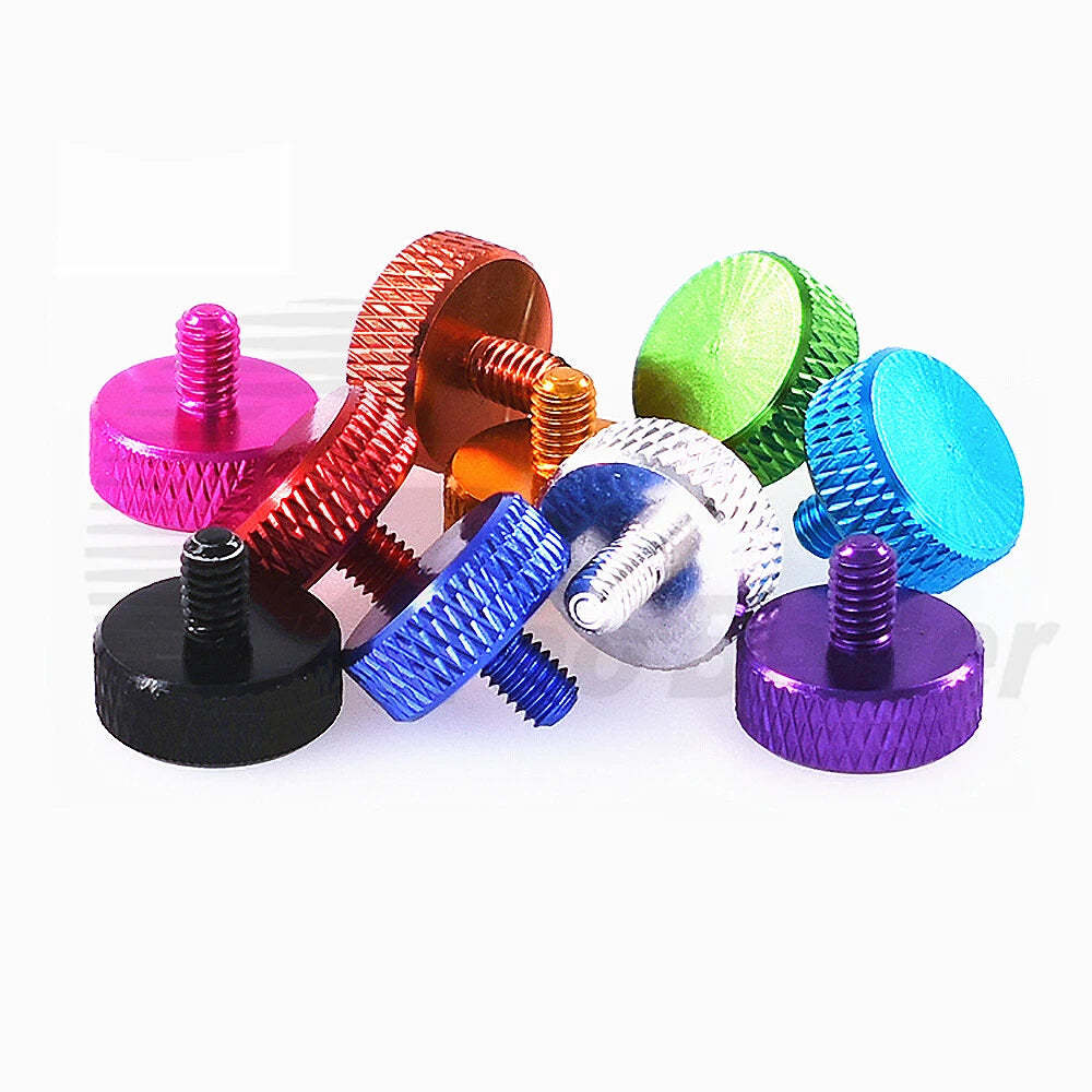 M4 M6 Knurled Thumb Screws Hand Grip Bolts 6-30mm Aluminum Anodised 10 Color D14