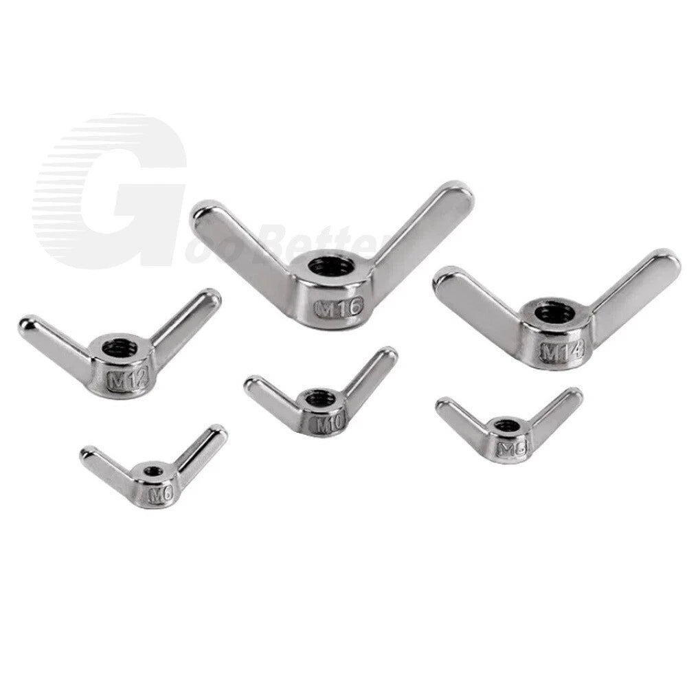 Wing Nuts A2 Stainless Steel Metric Thread To Fit Screws And Bolts M6 M8 - M24