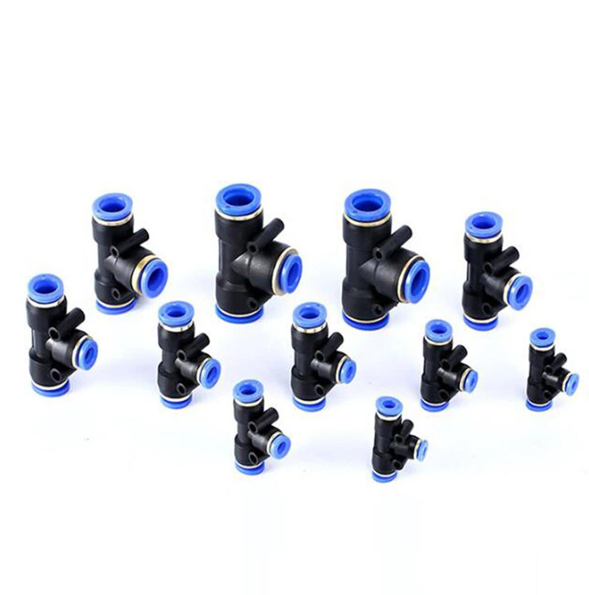Nylon Pneumatic Reducer Tee 3-Way Connector Hose Tube Inline Push-In Fittings