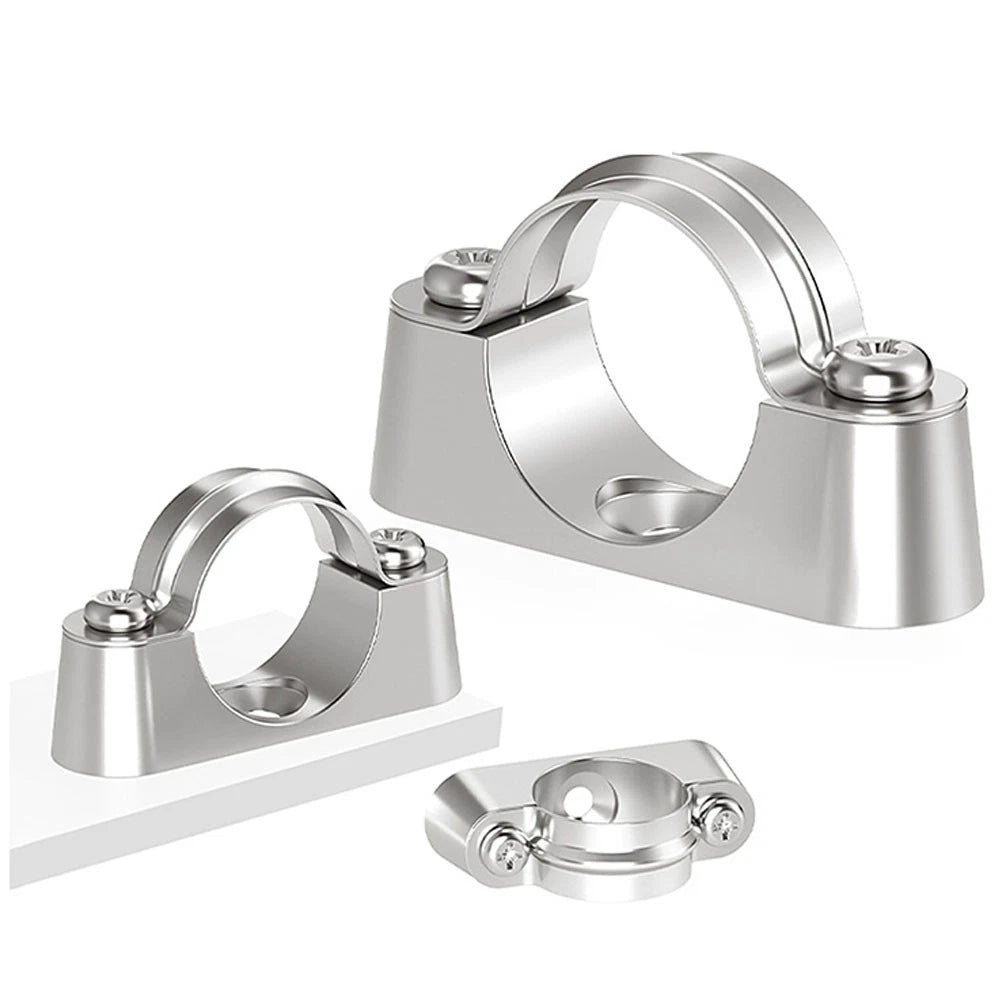 Stainless Steel Pipe Clamp Mount Support Brackets — Wall Fixing Base Fittings