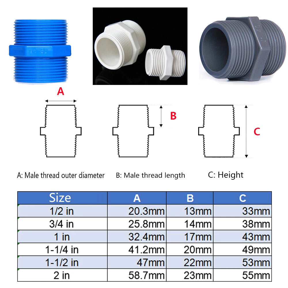 Blue PVC Pipe Adhesive Fittings Sleeves Elbow Tee Cross Reducer Caps Ball Valves