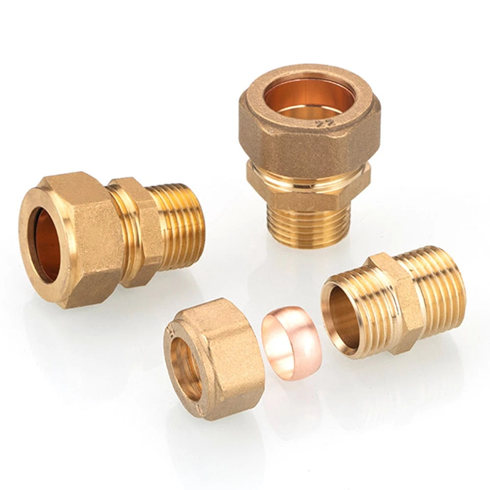 Brass Compression Ferrule Fittings with Male Thread for Copper Tube