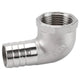 Stainless Steel Female Fitting x Barb Hose Tail End Elbow Connector 1 4" - 11 2"