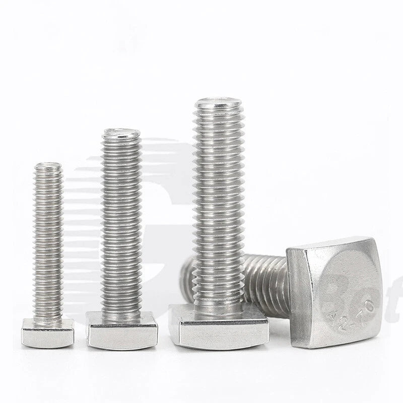 M8 T - Bolt Square Head Bolt for T - Slot Aluminum Profile — Stainless Steel A2 304 - HomeDIYer