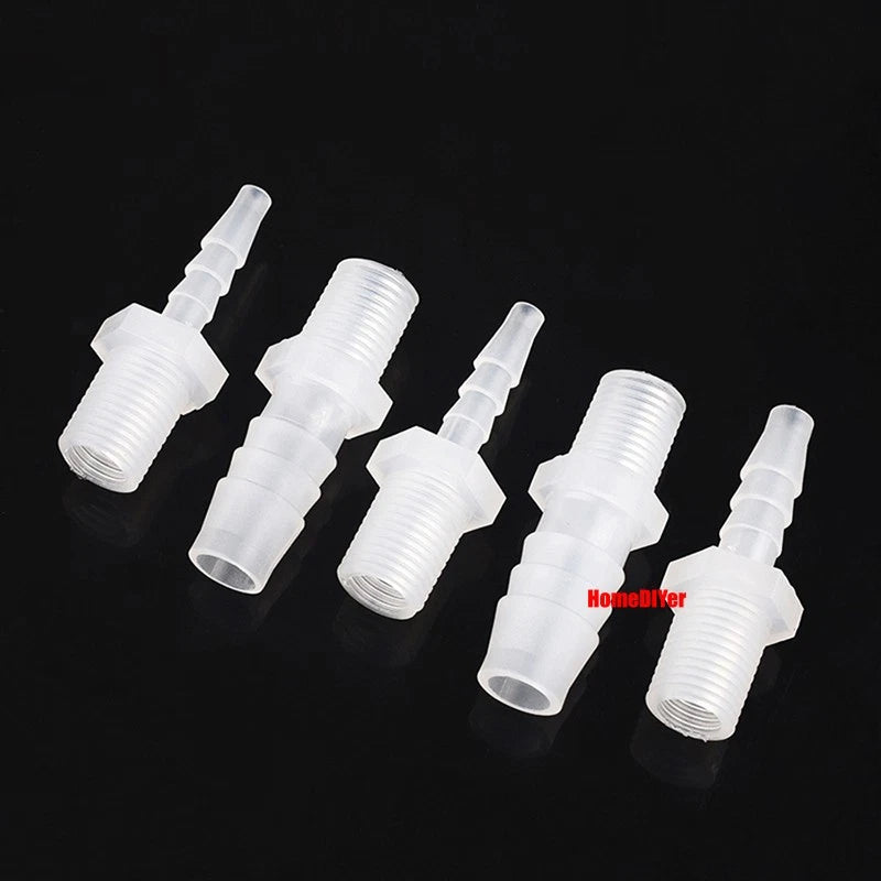 Plastic Barbed Connector 4mm~12mm Straight Cross Pipe Hose Tubing Joiner Fitting