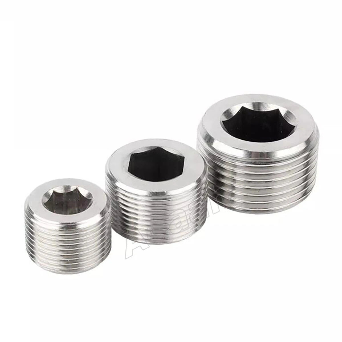 Male Allen Socket Pipe Plugs – 1/16" to 2" PT & NPT Threads, 304 Stainless Steel End Caps