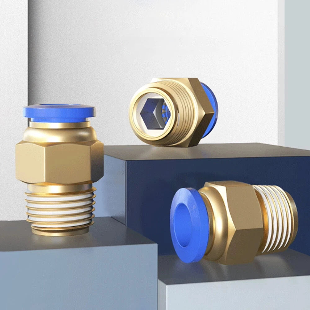 Pneumatic Straight Male Stud Push-to-Connect Fitting | PC4–PC12 × M5–M16
