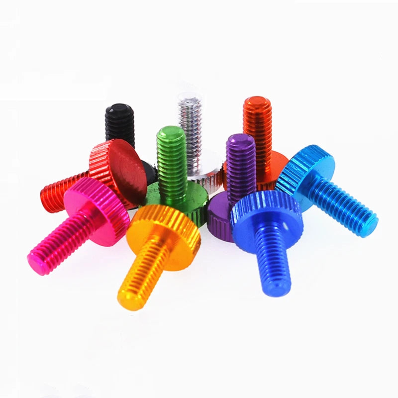M2–M6 Aluminum Alloy Knurled Thumb Screws | Hand-Tighten Knob Bolts, 10 Colors