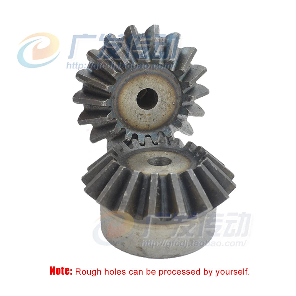 Bevel Gears 1 1.5 2 2.5 3 4 5 Mod 15-40 Teeth 45 Degree Bevels Carbon Steel Hard