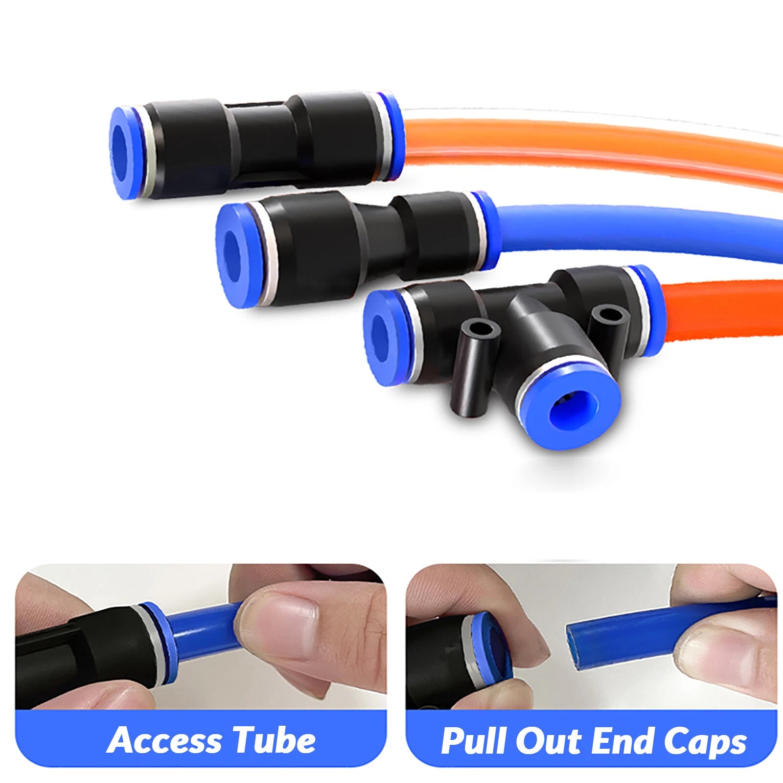 Pneumatic Push-In Fittings — PG / PU / PE Air & Water Hose Connectors, 4mm–16mm