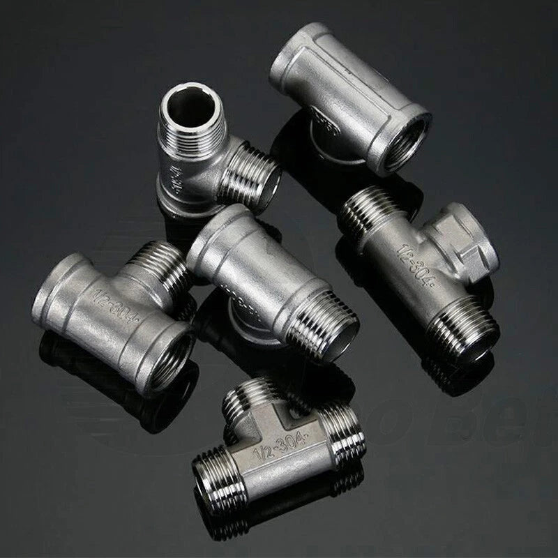 304 Stainless Steel BSP Pipe Fittings — Tee, Cross & Reducing Connectors 1/8"–2"
