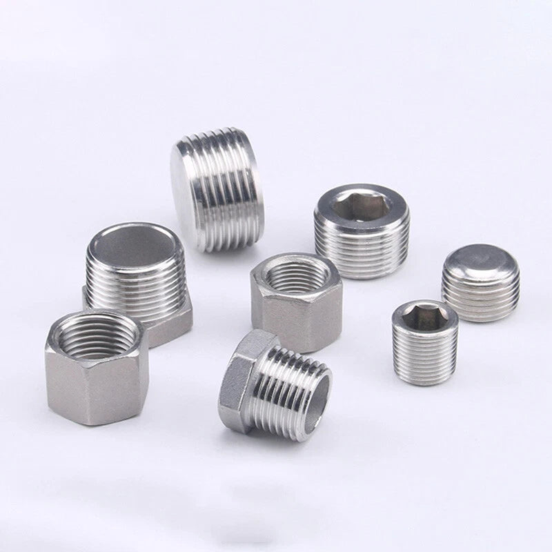 BSP Male Stainless Steel Countersunk End Plug — Internal Hex, 1/4" to 2"